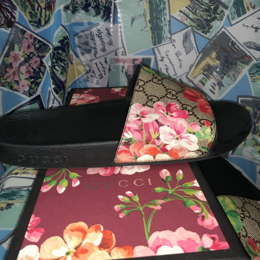 Gucci GG Blooms Supreme slide sandal